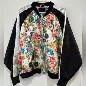 Miss London Floral Bomber Track Jacket